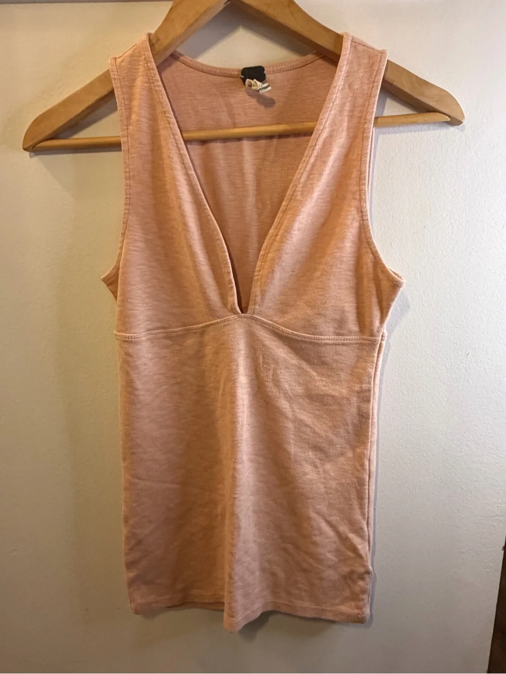 Free People Dusty Rose Deep V Tank- girlhood core y2k style